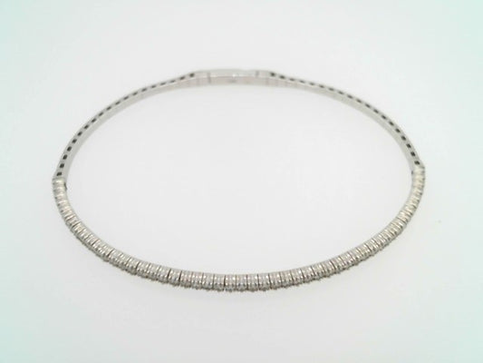 14 Karat White Gold Flexible Diamond Bangle Bracelet 6.75"
50 Round D