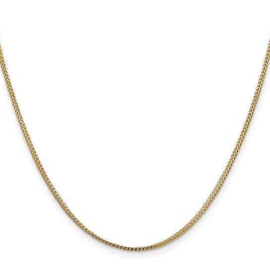 14 Karat Yellow Gold 1 Mm Franco Chain 18 "