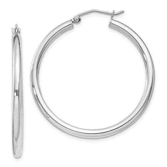 Sterling Silver Round Hoop Earrings