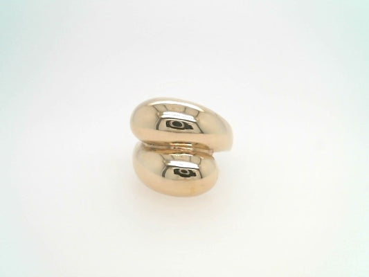 Vintage 14 Karat Yellow Gold Sculptured Bypass Ring
