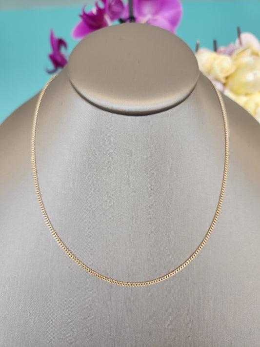 14 Karat Yellow Gold 1.6 Mm Curb Chain, 15.5"