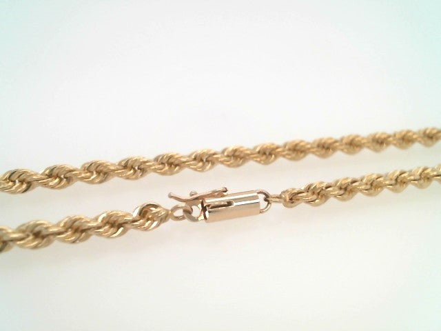 14 Karat Yellow Gold 4 Mm Solid Rope Chain, 17"