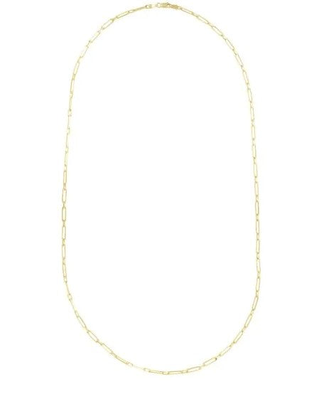 14 Karat Yellow Gold 2.8 Mm Paperclip Link Chain, 18"