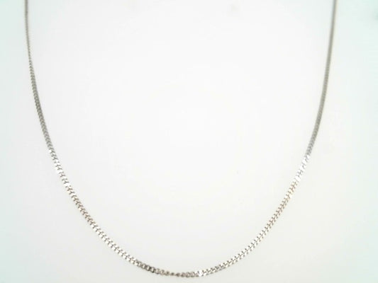 14 Karat White Gold 1 Mm Curb Chain 16"