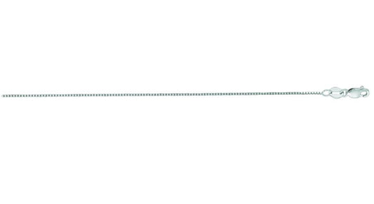 14 Karat White Gold 0.68 Mm Box Chain With Lobster Clasp 18"