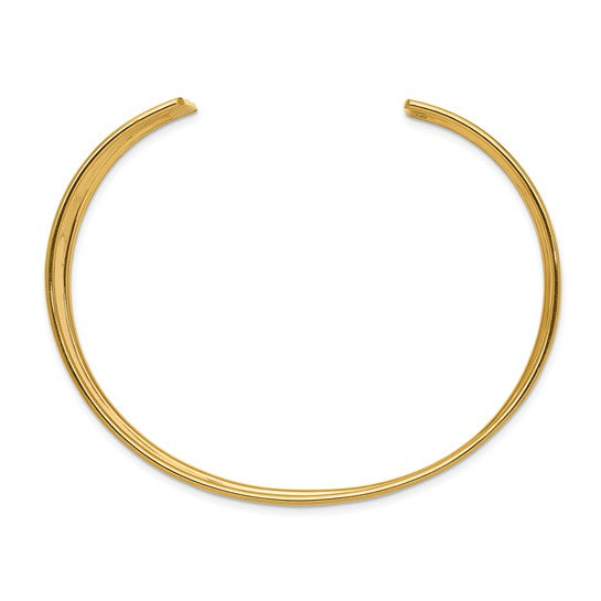14 Karat Yellow Gold Hammered Polished Cuff Bangle 19 Mm Wide