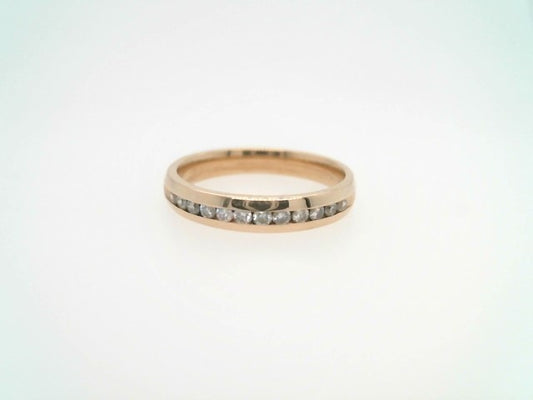 Vintage 14 Karat Yellow Gold Channel Set Diamond Band Ring