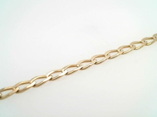 14 Karat Yellow Gold 5 Mm Elongated Curb Link Bracelet, 8"