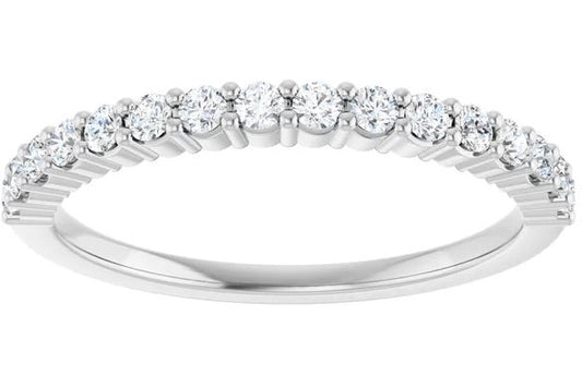 14 Karat White Gold Shared Prong Diamond Wedding Band