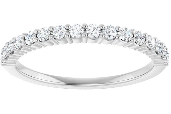 14 Karat White Gold Shared Prong Diamond Wedding Band
