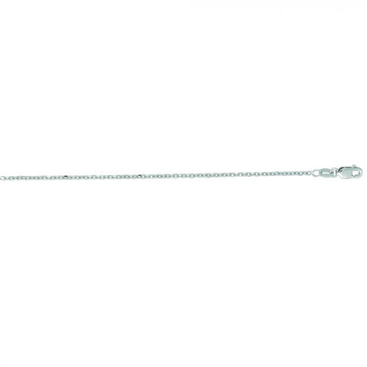 14 Karat White Gold 16 Inch 1.5mm Diamond Cut Cable Link Chain With Lobster Clasp