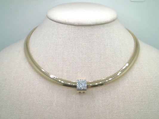 Vintage 14 Karat Yellow Gold 6 Mm Domed Omega Chain Necklace, 16.5"