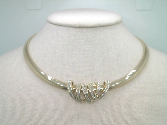 Vintage 14 Karat Yellow Gold Diamond Squiggle Slide Pendant