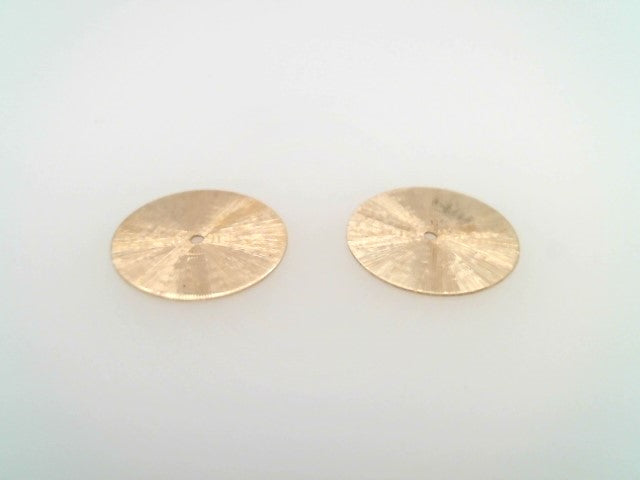 Vintage 14 Karat Yellow Gold 14 Mm Flat Disc Earring Jackets With "Sunray" Textured Finish