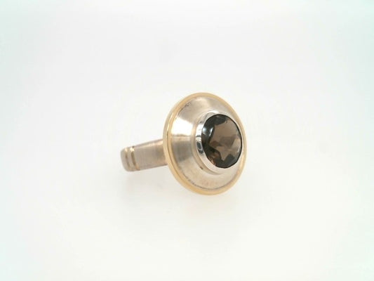 Sterling Silver & 18 Karat Yellow Gold "Soulmate" Smokey Quartz Ring
