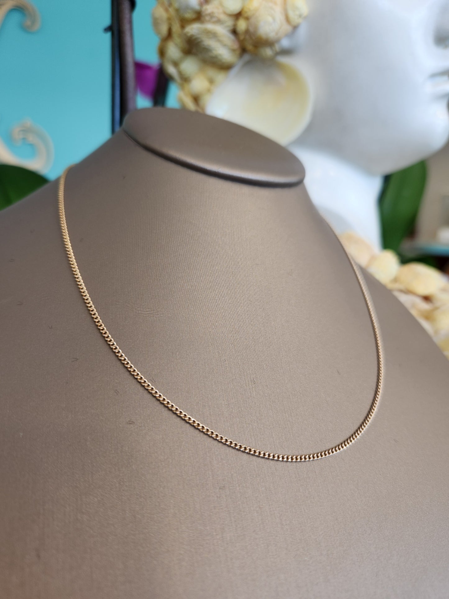 14 Karat Yellow Gold 1.6 Mm Curb Chain, 15.5"