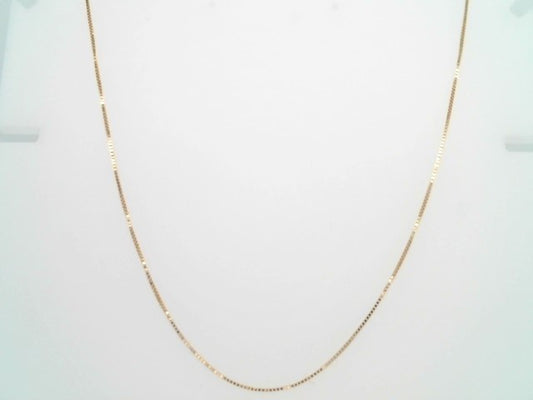 14 Karat Yellow Gold .5 Mm Box Chain, 18"