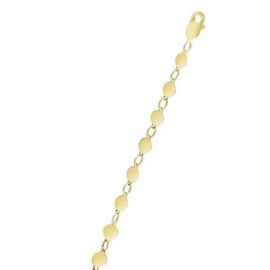 *Online Clearance* 14 Karat Yellow Gold 3.5 Mm Round Mirror Chain With Lobster Clasp 18"