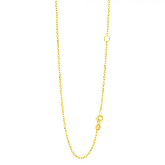 14 Karat Yellow Gold 1.5 Mm Diamond Cut Cable Chain Necklace With Lobster Clasp 18-20"