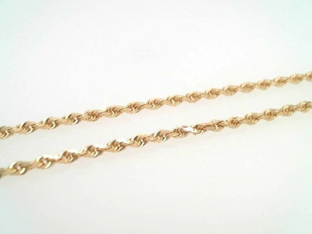 14 Karat Yellow Gold 2.7 Mm Diamond Cut Rope Chain, 30"