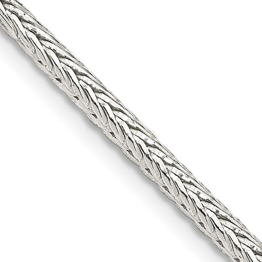 Sterling Silver 2.5 Mm Diamond Cut Franco Chain 18 Inch