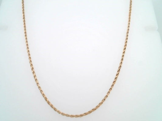 14 Karat Yellow Gold 1 Mm Wheat Chain, 20"