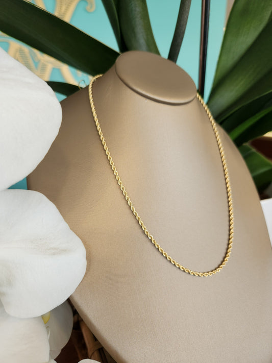 18 Inch 2.5mm 14K Gold Rope Chain