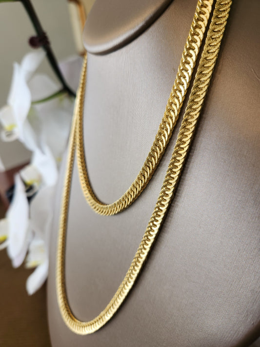 18K Yellow Gold Designer Fancy Link 36 Inch Necklace by Marchisio 1858 in Turin, Italy.