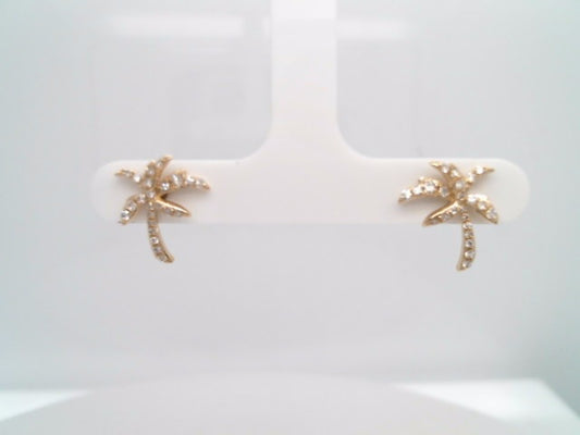 14 Karat Yellow Gold Diamond Palm Tree Stud Earrings
46 Round Brillia
