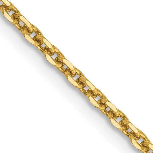 14 Karat Yellow Gold 1.65 Mm Diamond Cut Cable Chain Necklace 18 Inch