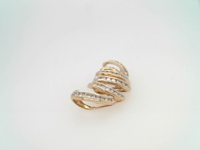 Vintage 14 Karat Yellow Gold Diamond Squiggle Slide Pendant