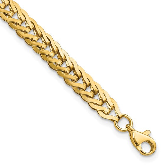 14K Yellow Polished Fancy Link 7.5in Bracelet