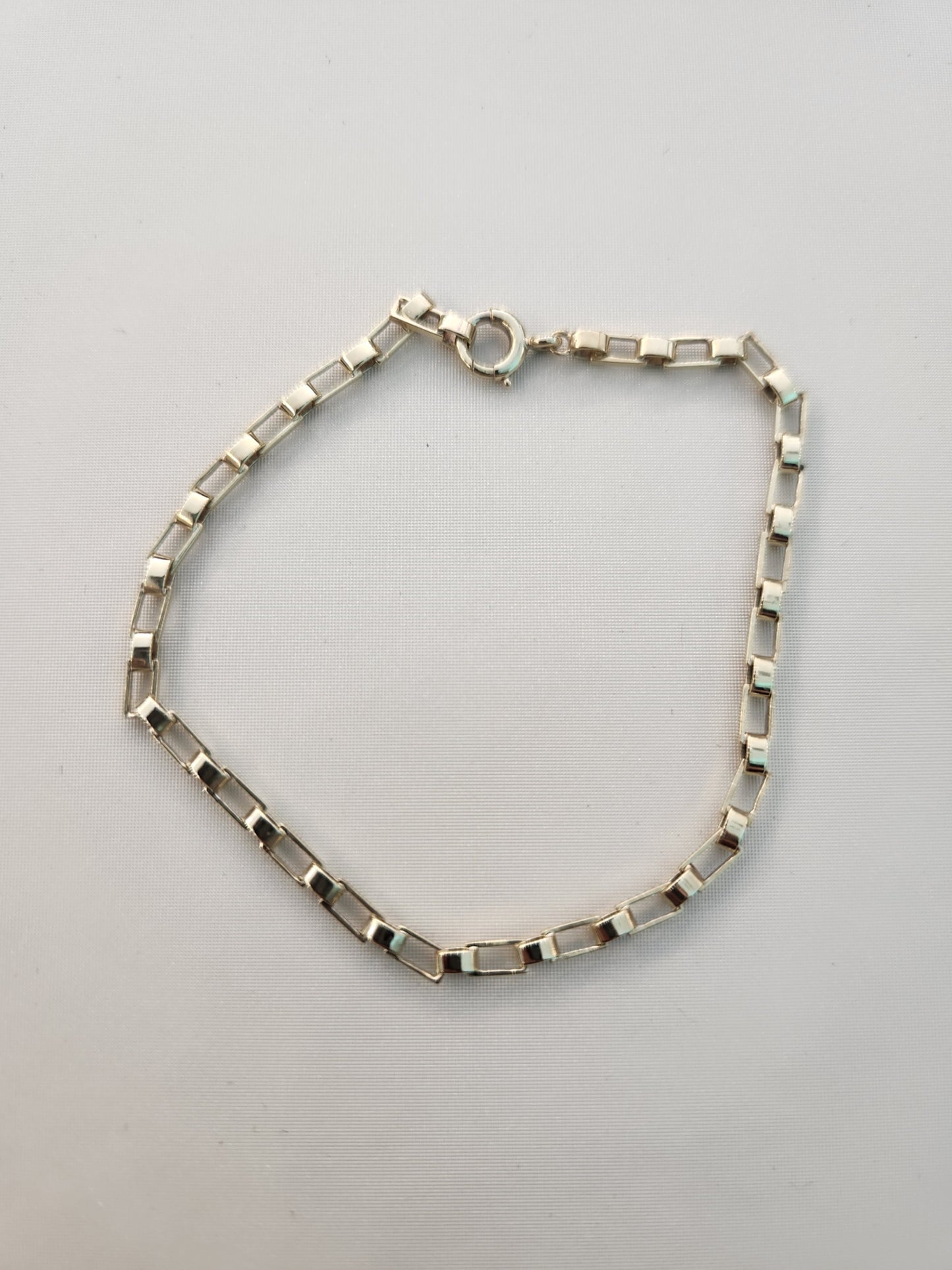 Vintage 14 Karat Yellow Gold 2.75 Mm Rectangular Link Bracelet, 7.25"