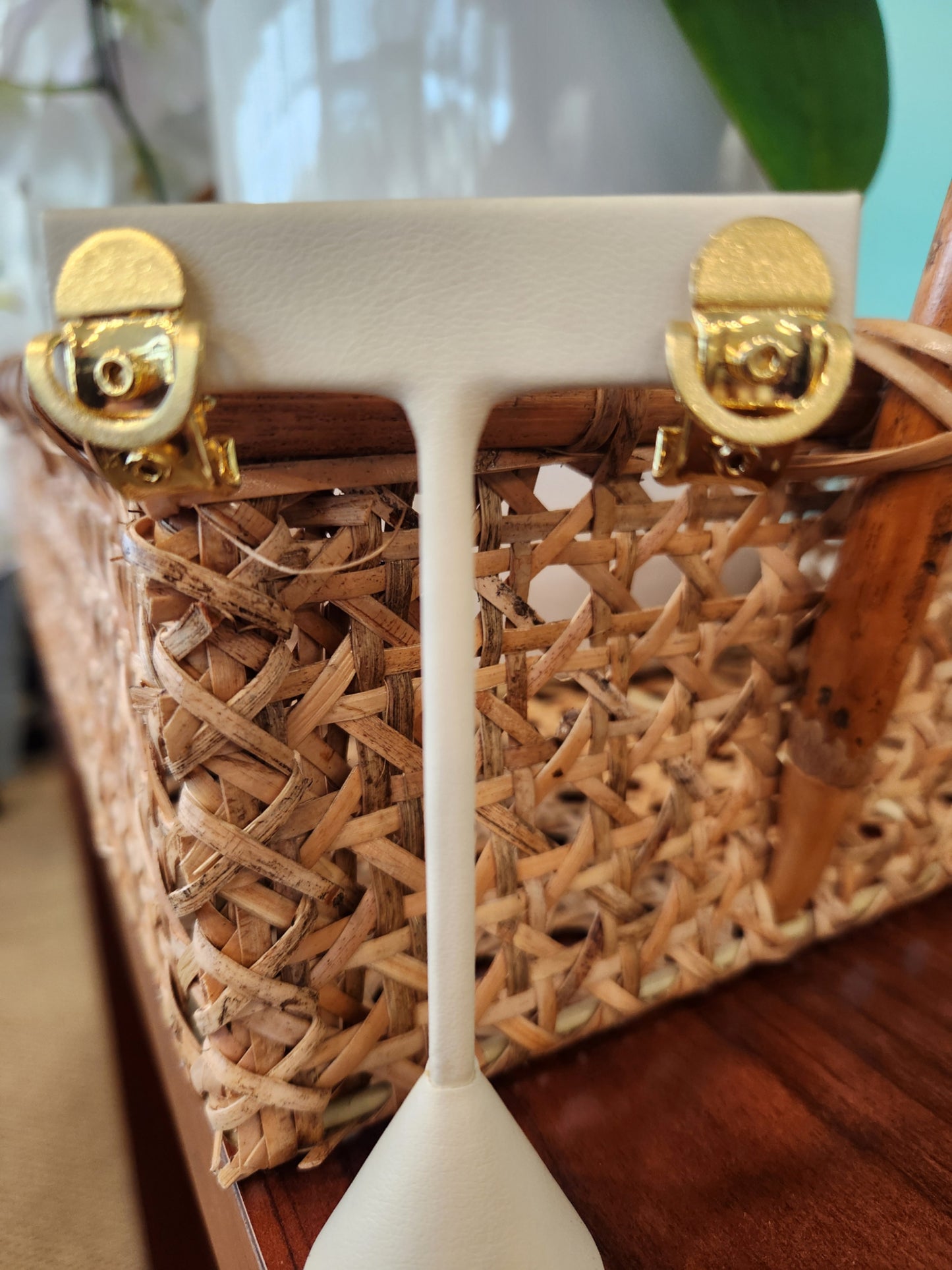 Vintage 18 Karat Yellow Gold Buckle Earrings With Polished & Textured Finish