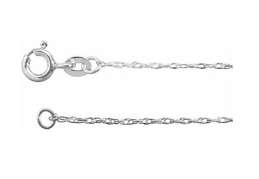 14 Karat White Gold 0.8Mm Rope Chain 18"
