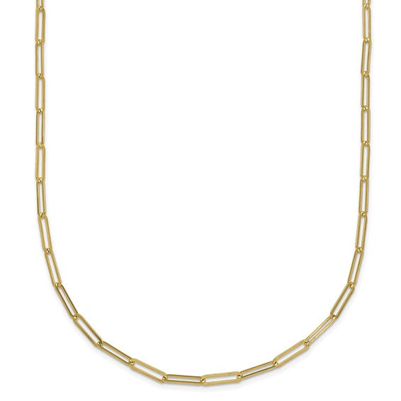 14K YG 1.7 mm Solid Paperclip Link w/2"  extender