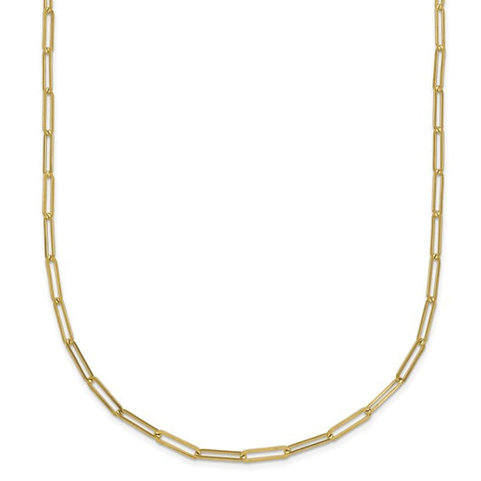 14K YG 1.7 mm Solid Paperclip Link w/2"  extender