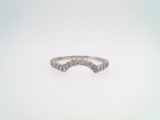 Vintage 14 Karat White Gold Curved Diamond Band Ring