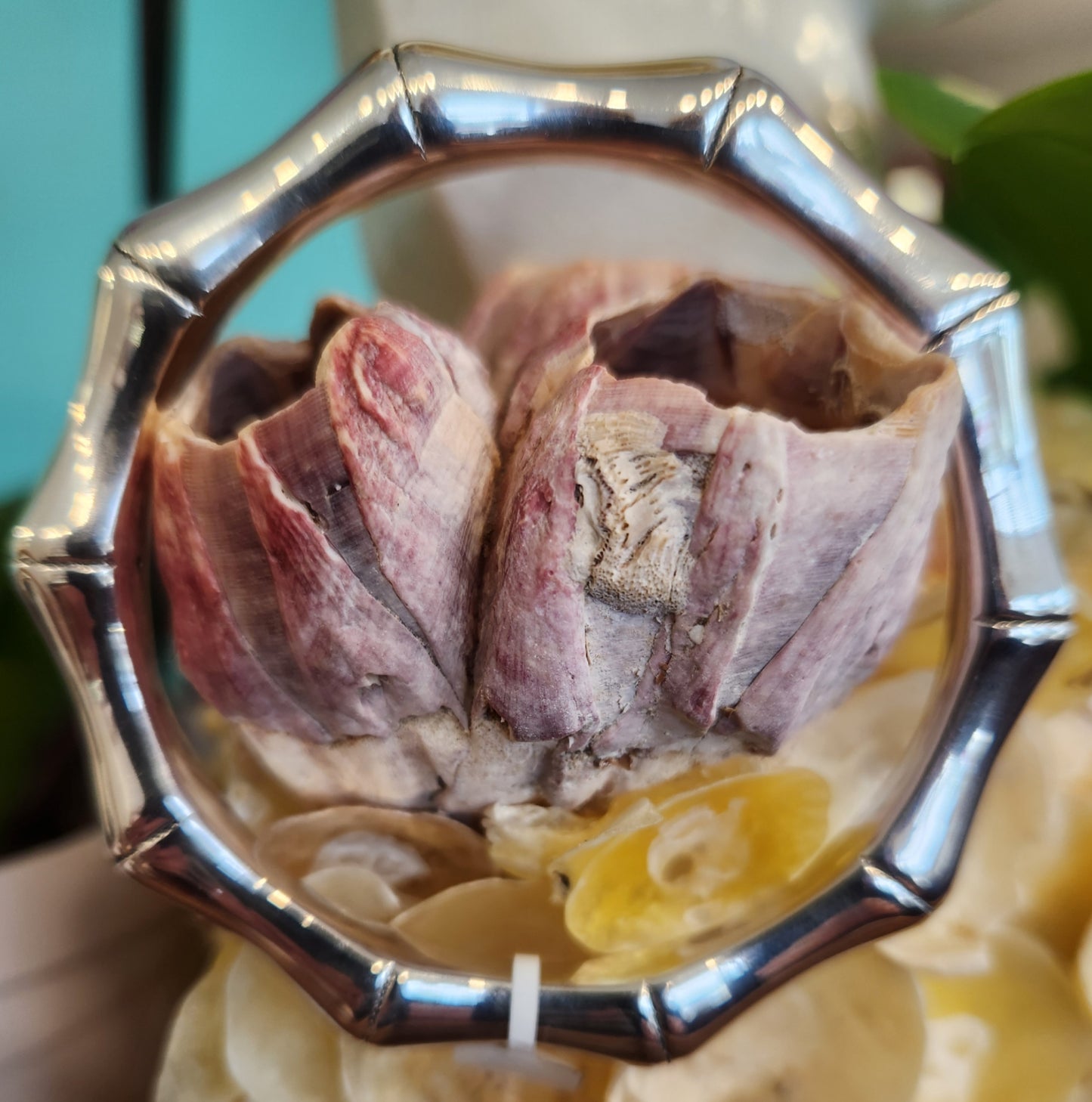 Sterling Silver 9 Mm Bamboo Bangle Bracelet 7.75"