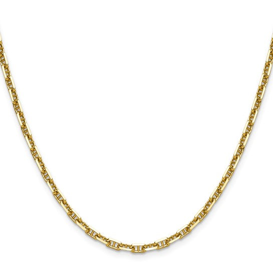 14 Karat Yellow Gold 20 Inch (3.5mm) Diamond Cut Mariner Chain with Lo