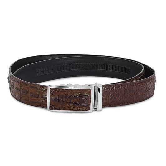 Top Grain Leather Croc Tecture Small (32-36) Adjustable Brown Belt wit
