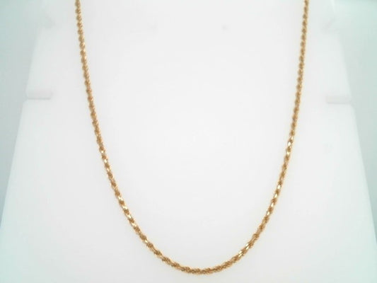 14 Karat Yellow Gold 2 Mm Diamond Cut Rope Chain, 18"