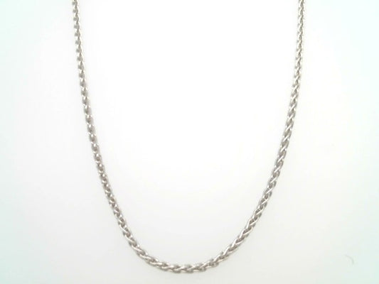 Sterling Silver 1.25 Mm Wheat Chain Rhodium Plated 18"