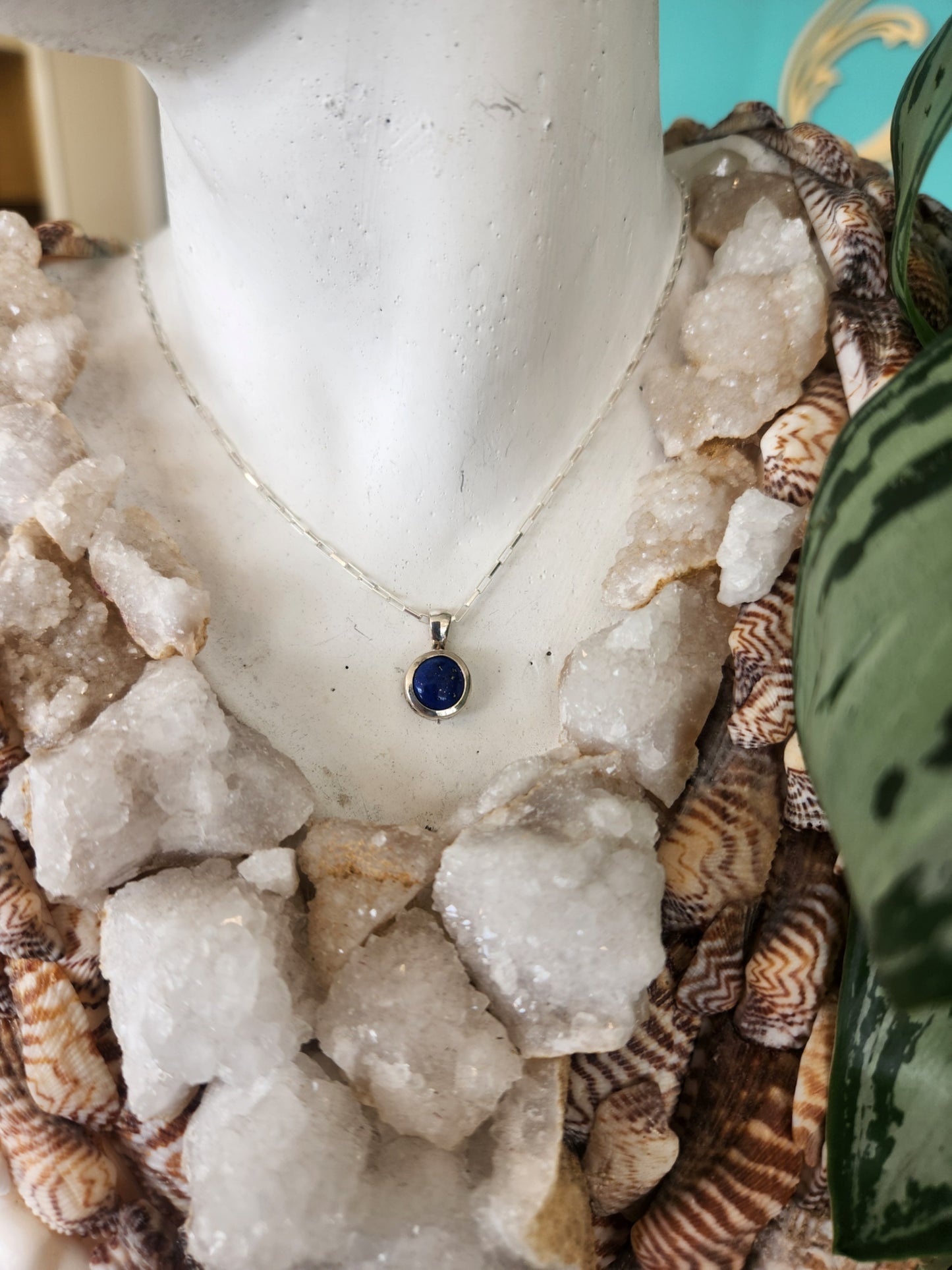 Sterling Silver Bezel Set Cabochon Lapis Lazuli Solitaire Pendant