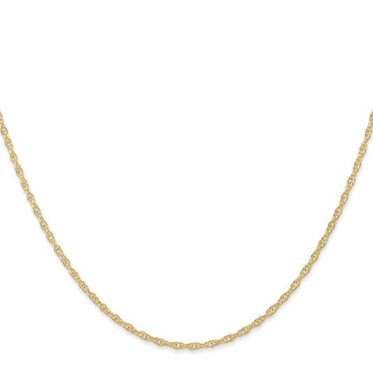 14 Karat Yellow Gold 1.35 Mm Cable Rope Chain 18"