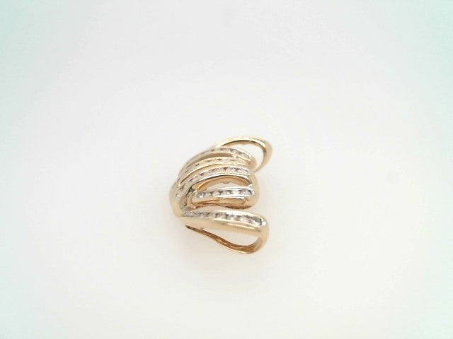 Vintage 14 Karat Yellow Gold Diamond Squiggle Slide Pendant