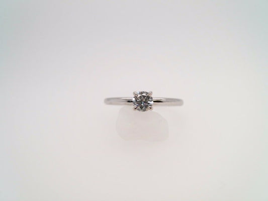 14 Karat White Gold 4 Prong Set Round Brilliant Diamond Solitaire Ring