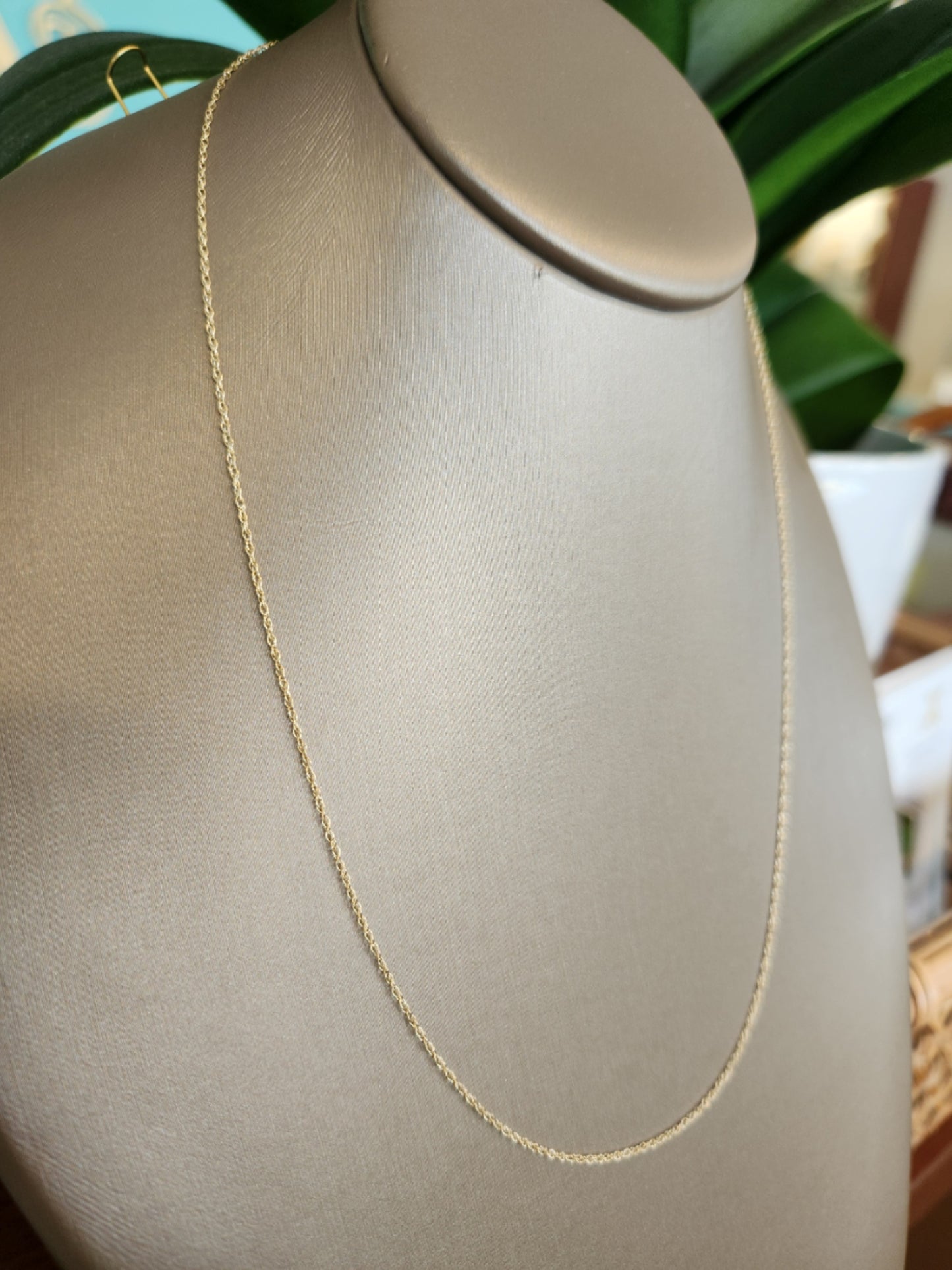 14K 18 Inch 1.0 mm Lightweight Rope  Chain with Spring Ring